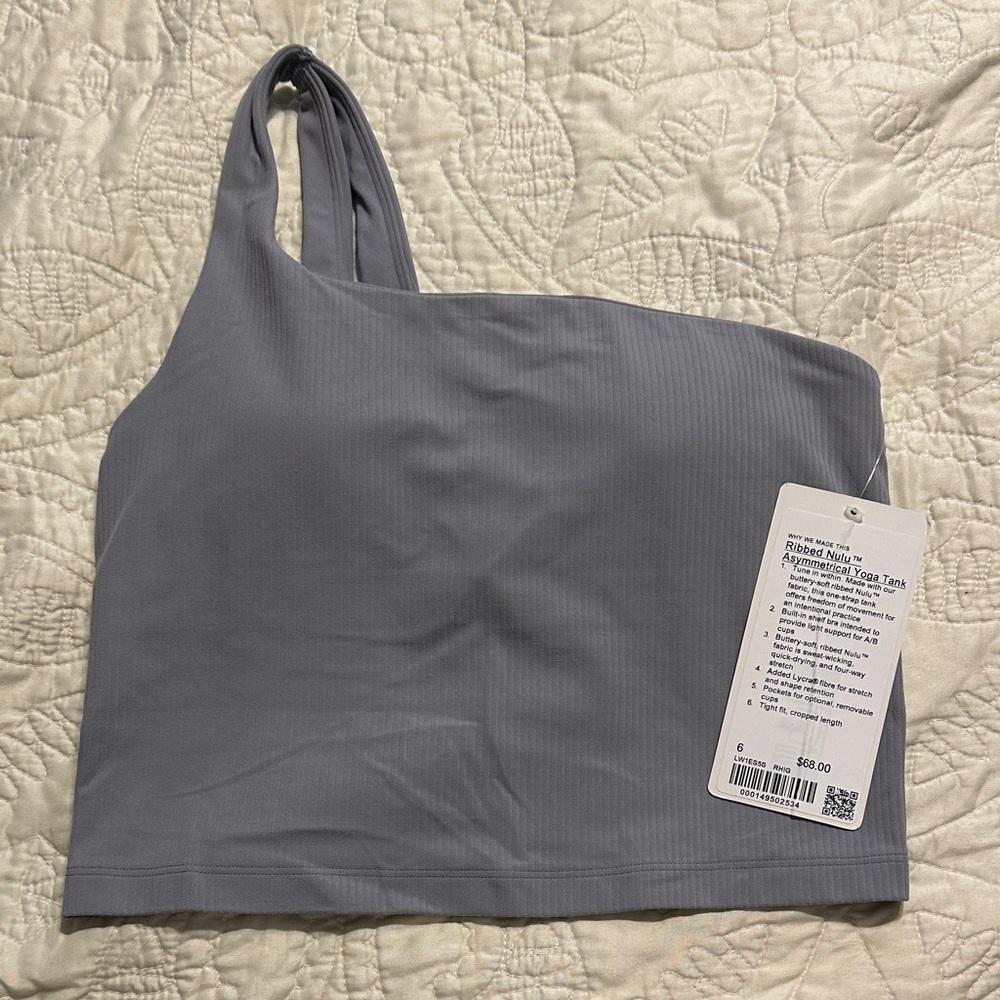Ribbed Nulu Asymmetrical Yoga Tank Top Light Support